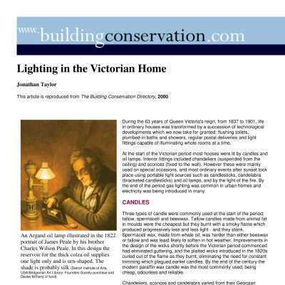Light Fittings in Georgian and Early Victorian Interiors / Lighting the Victorian Home