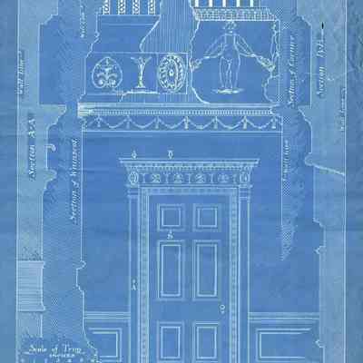 Measured Drawing of Drawing-Room Doorway, Missroon House