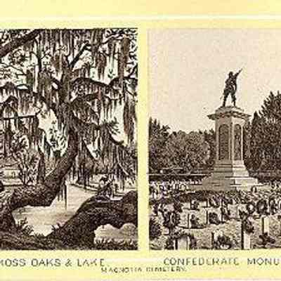 Moss Oaks Lake and Confederate Monument, Magnolia Cemetery