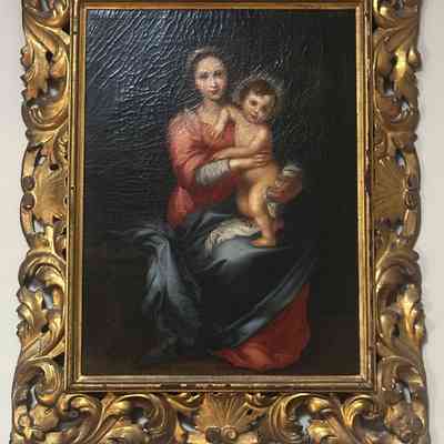 Oil Painting Copy of Murillo's Madonna and Child