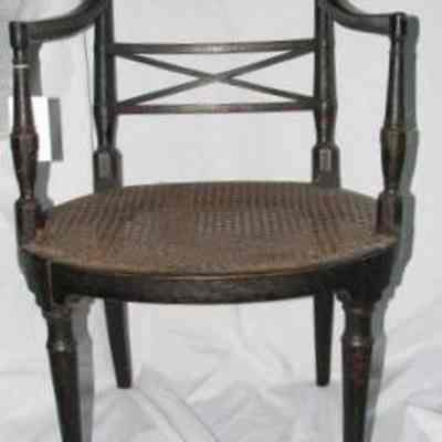 Pair of George III Japanned Armchairs