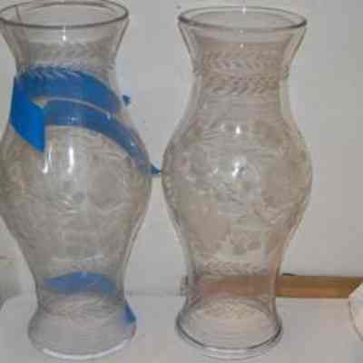 Pair of Etched Hurricane Shades