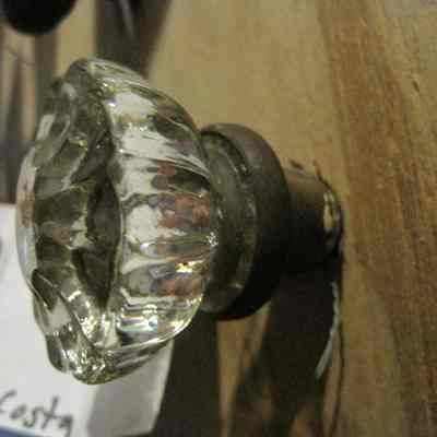 Glass and Brass Doorknob Set