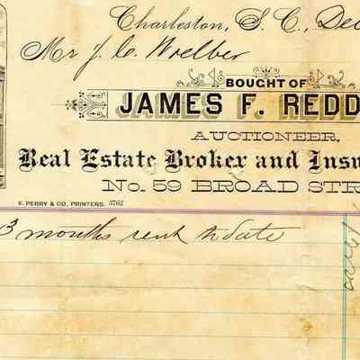 Receipt from James Redding, Auctioneer, 59 Broad Street