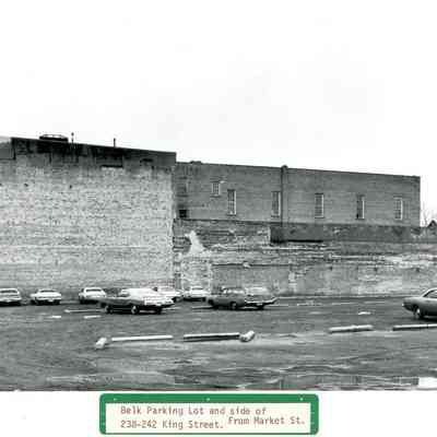 Looking North Across Parking Lot at Corner of King and Market