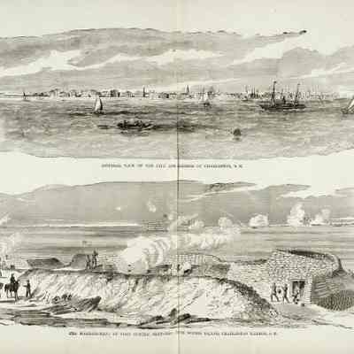 General View of the City and Harbor of Charleston, S.C. / The Bombardment of Fort Sumter Sketched from Morris Island Charleston Harbor, S.C.