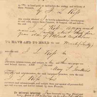 Bill of Sale of "Negro Wench"