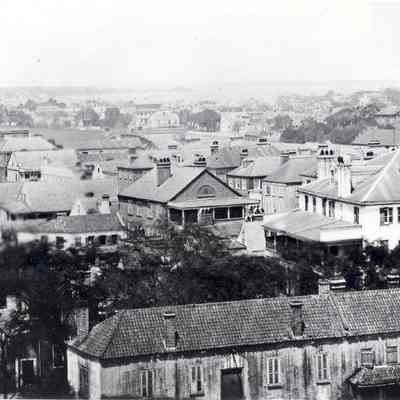Aerial View of Charleston Rooftops Including 409 King Street