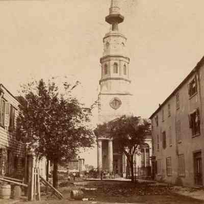 View North on Church Street from Queen Street After the 1886 Earthquake