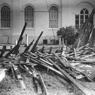 Graveyard of Cathedral of St. Luke and St. Paul (126 Coming Street) After Hurricane Hugo