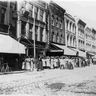 Crowd at 10 Cent Store: 285-299 King Street