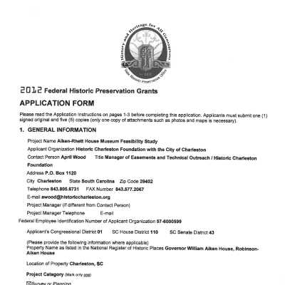 SHPO Grant Application [Feasibility Study]