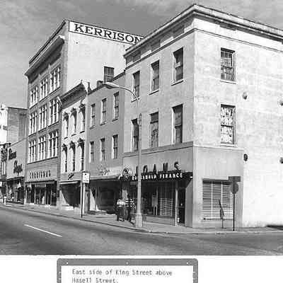 East Side of King Street Looking North from Hasell Street at 254 King Street (Moses Levy Building)