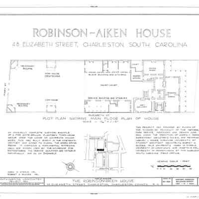 Robinson-Aiken House, 48 Elizabeth Street (Aiken-Rhett House) [HABS Drawings]