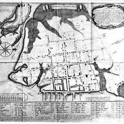The Ichnography of Charles Town at High Water (1739)