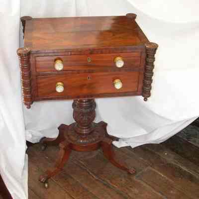 Work Table on Carved Pedestal