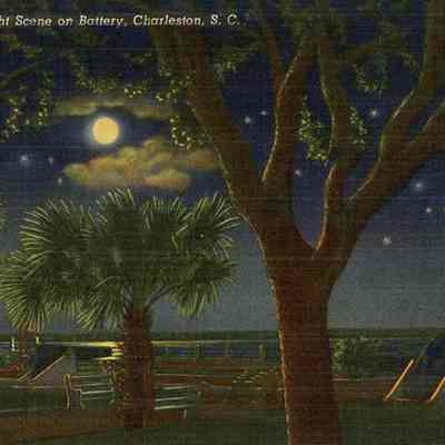 Moonlight Scene on The Battery, Charleston, S.C.