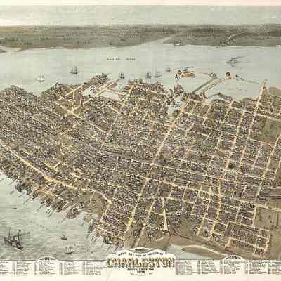 Bird's Eye View of the City of Charleston, South Carolina 1872