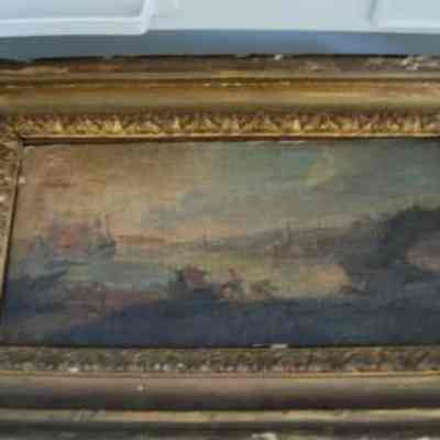 Pair of Painting of Harbor Scene