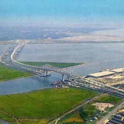 Aerial View of the Cooper River Bridges