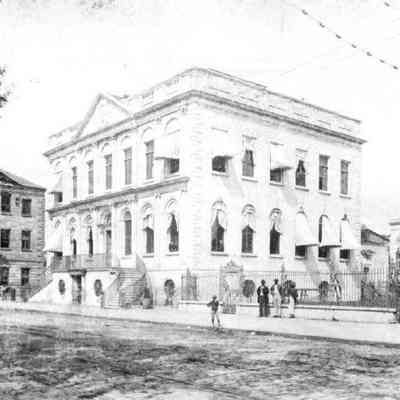 View of City Hall, the Charleston County Courthouse, and the Fireproof Building