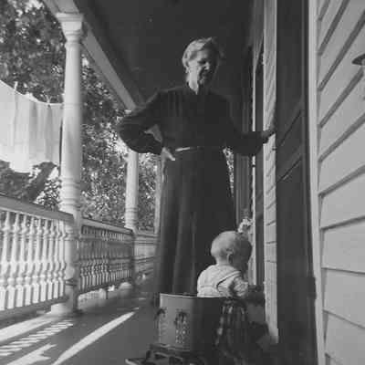 Grandmother and Toddler on Porch, 77 Fishburne Street