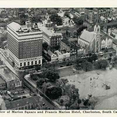 Air View of Marion Square and Francis Marion Hotel, Charleston, South Carolina