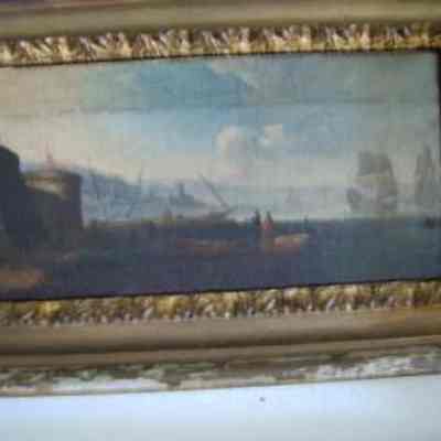 Pair of Painting of Harbor Scene