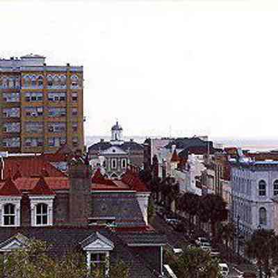 Aerial Views: Broad Street and St. Michael's Church Steeple