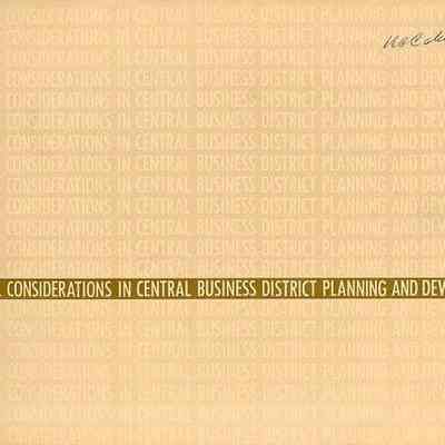 Legal Considerations in Central Business District Planning and Development