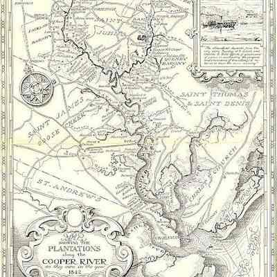 Map Showing the Plantations Along the Cooper River as They Were in 1842