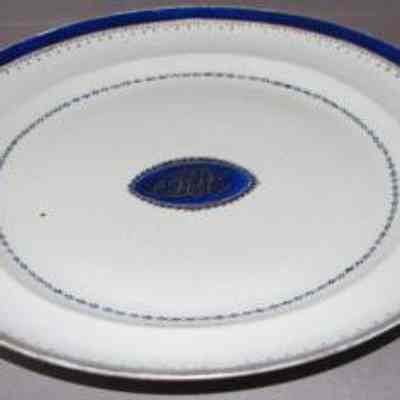 Pair of Chinese Export Porcelain Plates Monogrammed Mpc