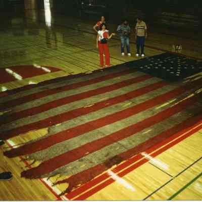 Claquato flag after being returned from WAHS/1989: Copyright: no; Origformat: Print-Photographic