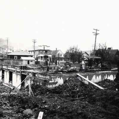 US Post Office, Chehalis, WA under construction: Copyright: yes; Origformat: Artifact