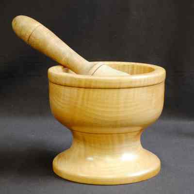 Wooden Mortar and Pestle