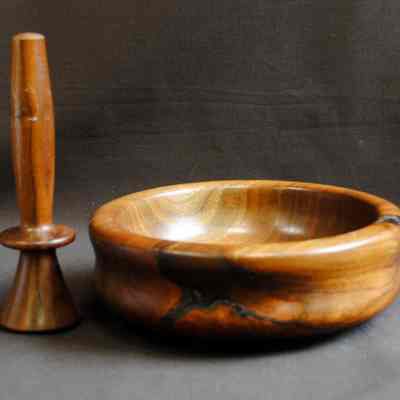 Wooden Mortar and Pestle