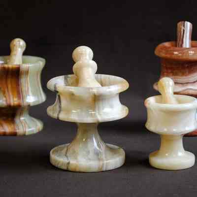 Set of Alabaster Mortars and Pestles