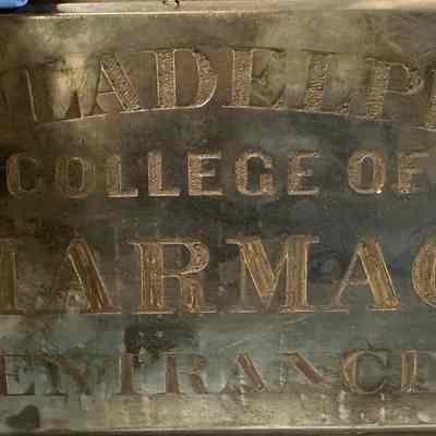 Philadelphia College of Pharmacy "Entrance" Plaque