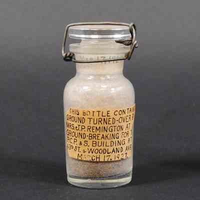 Bottle Containing Ground Turned-Over by Mrs. J.P. Remington
