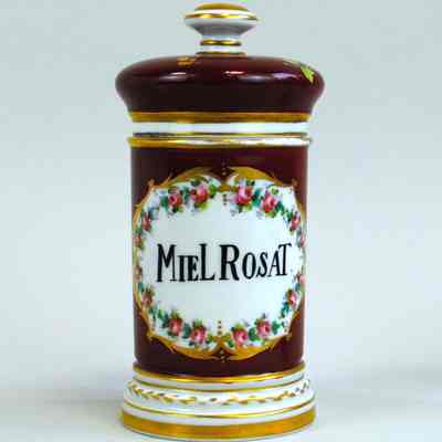 Apothecary Jar, "Miel Rosat"