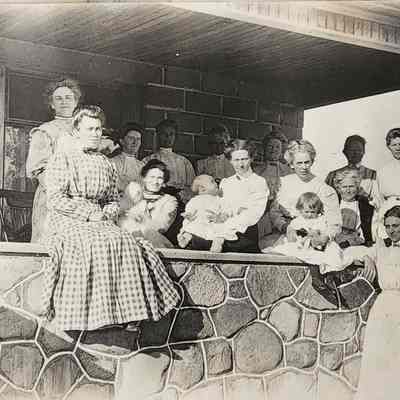 Family on a Porch RPPC by Bovee