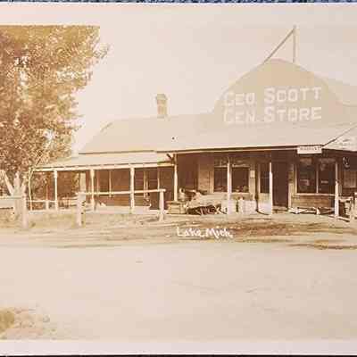 Geo. Scott Gen. Store, Crooked Lake, Mich. RPPC