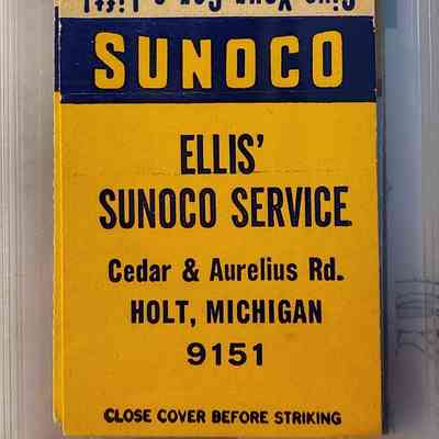 Ellis' Sunoco Service, Holt, Mich., Matchbook