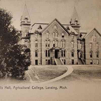 Wells Hall, Agricultural College, Lansing, Mich., Postcard