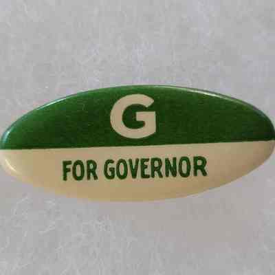 Green for Governor Oblong Button