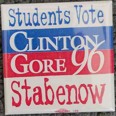 Clinton-Gore-Stabenow Coattail Square Button