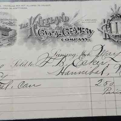 Crystal Creamery Letterhead