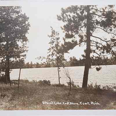 8 Point Lake, East Shore, Evart, Mich. RPPC