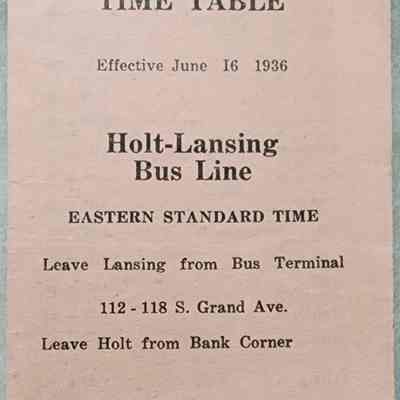 Holt-Lansing Bus Line Time Table