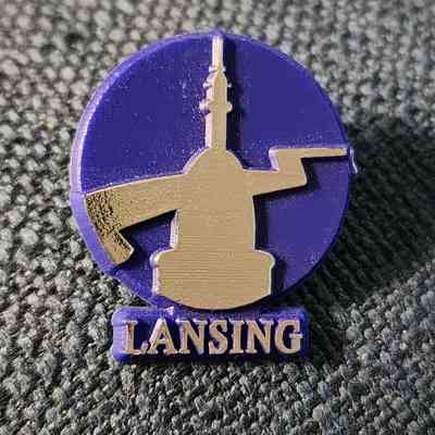 Lansing Dome Plastic Pin